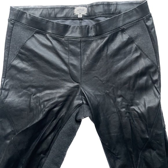 Aritzia Wilfred faux leather leggings with dark grey cotton sides panel - Picture 3 of 7